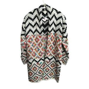 NWT chunky knit Aztec sweater cardigan sz S oversized Western native tribal boho